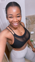 Multi Strap Activewear Sports Bra W/front Mesh