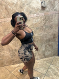 High Waist Scrunch Butted Tye Dye Shorts