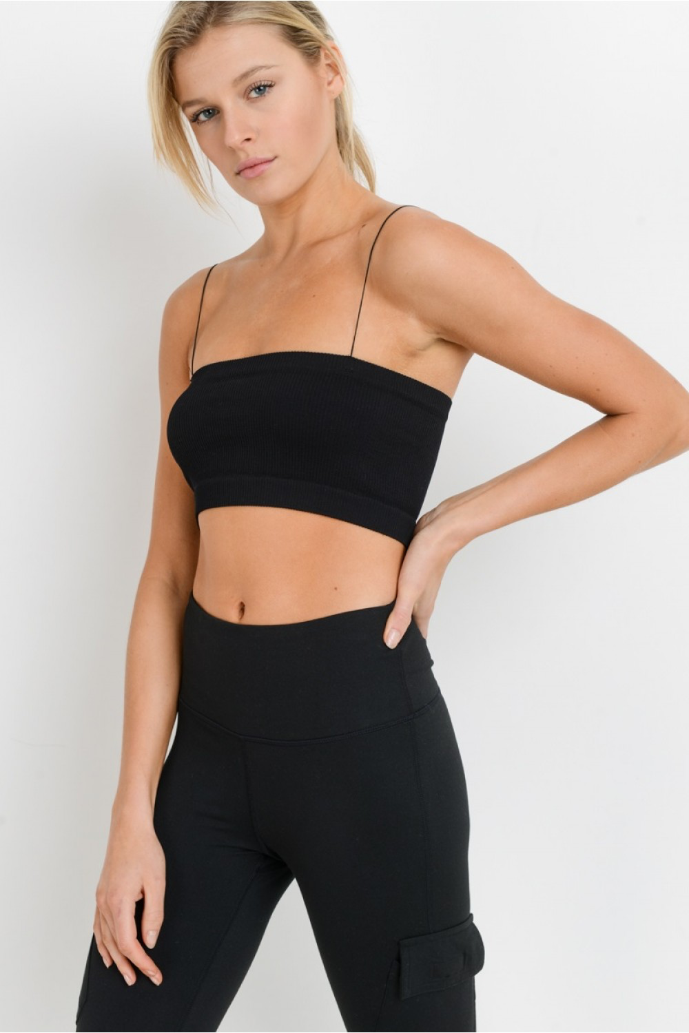 Micro Strap Ribbed Tube Top