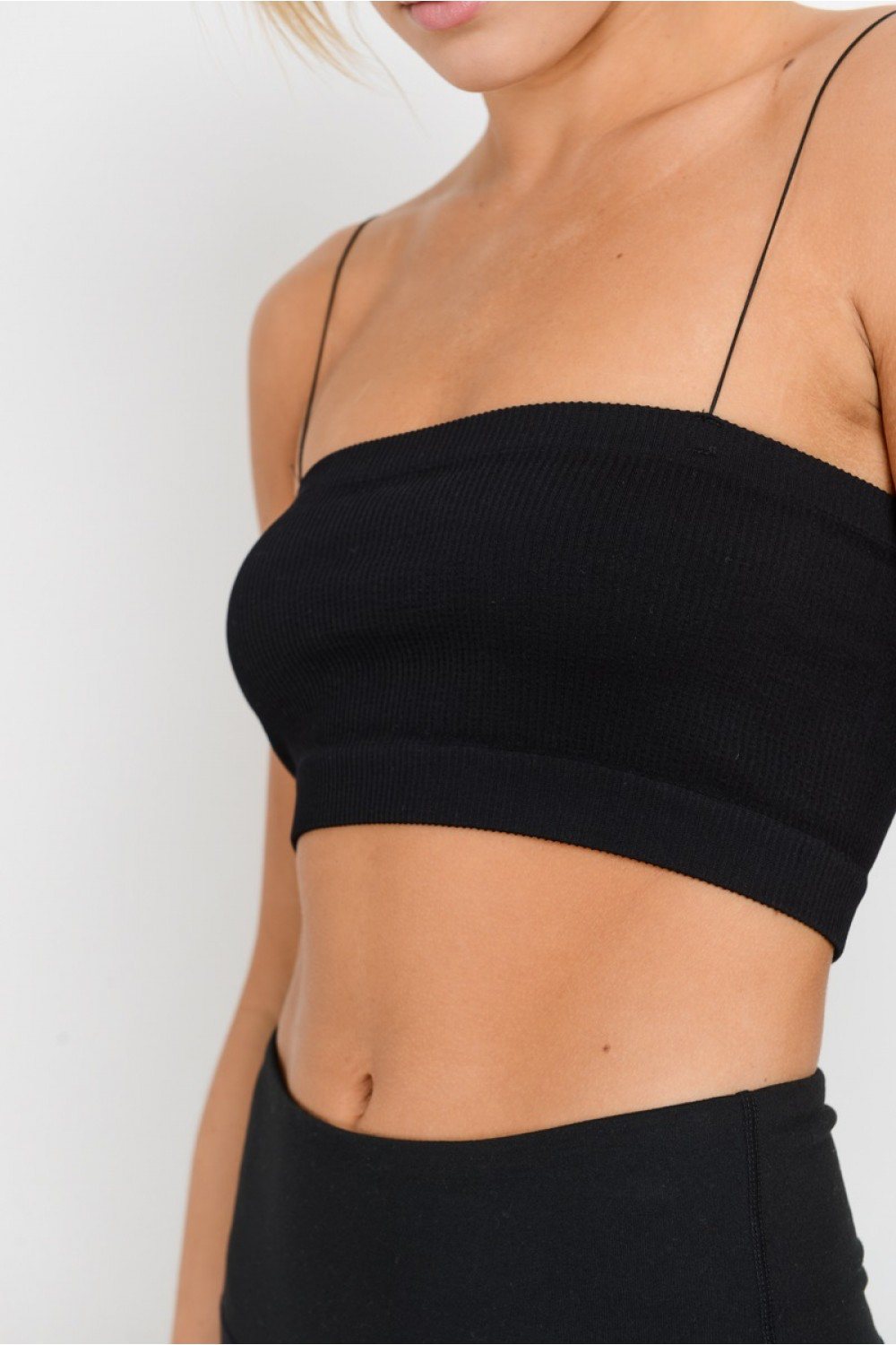 Micro Strap Ribbed Tube Top