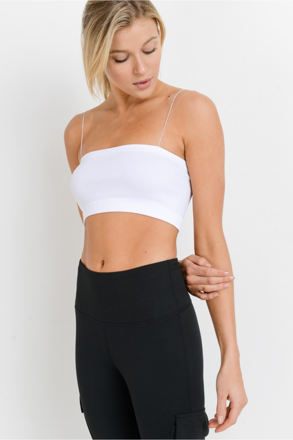 Micro Strap Ribbed Tube Top