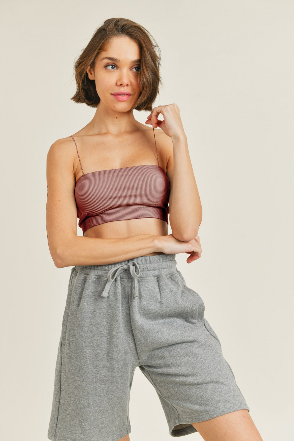 Micro Strap Ribbed Tube Top
