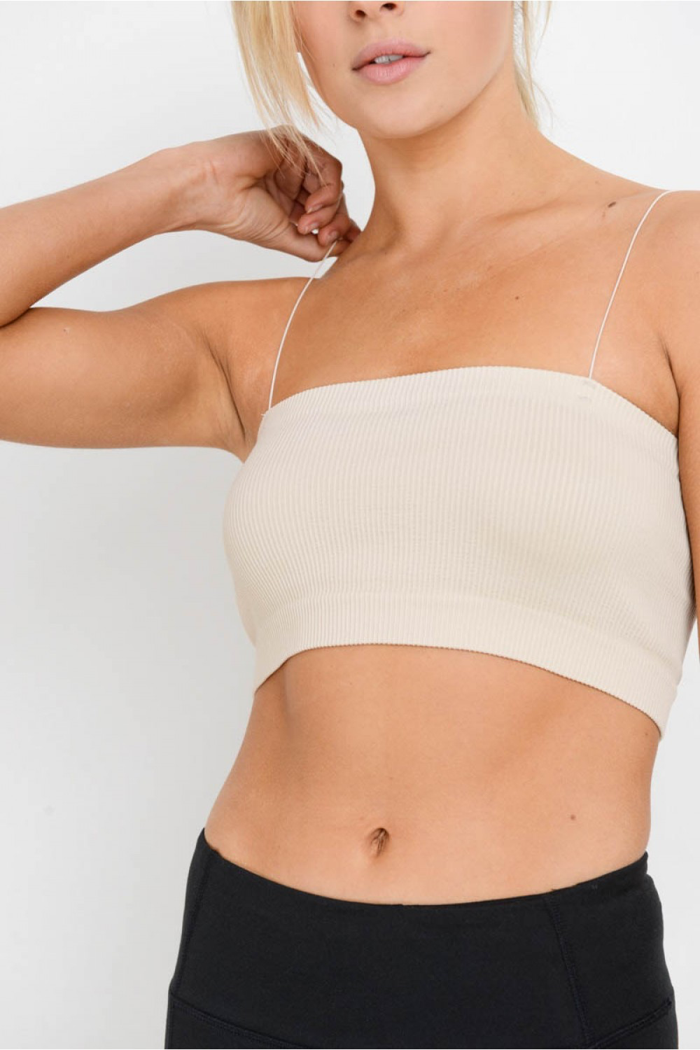 Micro Strap Ribbed Tube Top