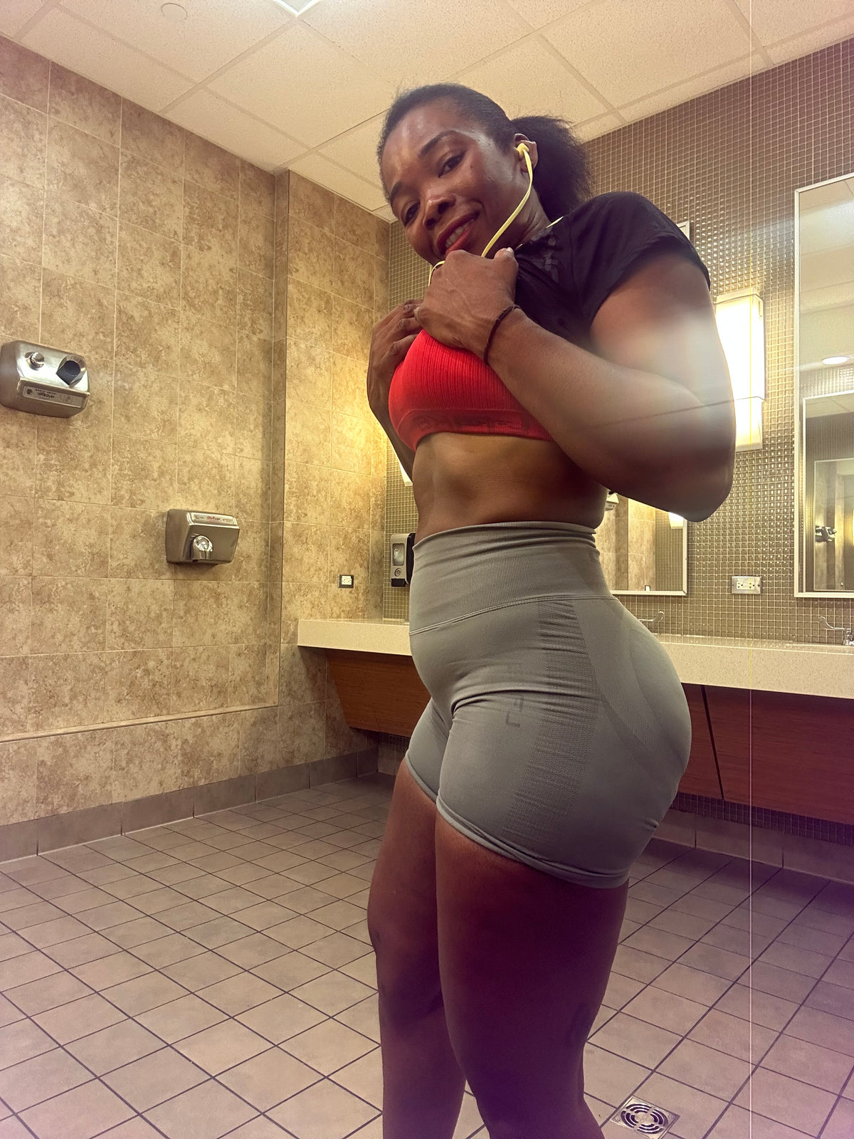 Solid High Waist Scrunch Butt Shorts