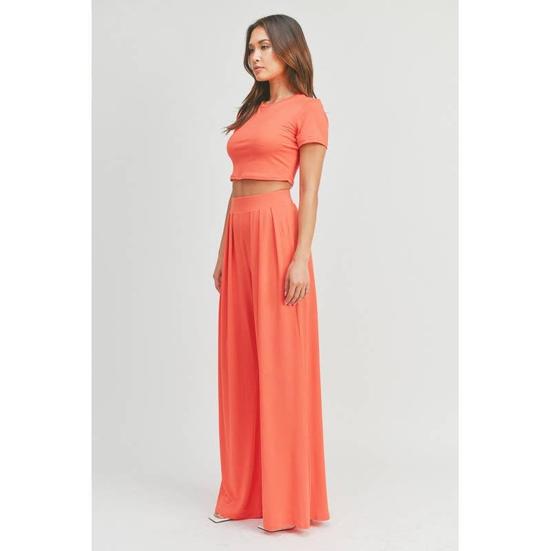 Wide Leg Palazzo Pants Set