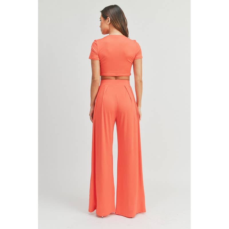 Wide Leg Palazzo Pants Set