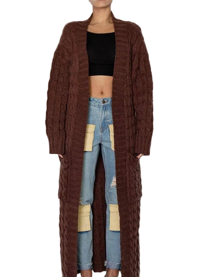 Oversized Maxi Cable Knitted Sweater Cardigan