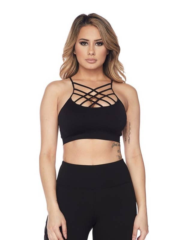 Seamless Caged Neck Sports Bra