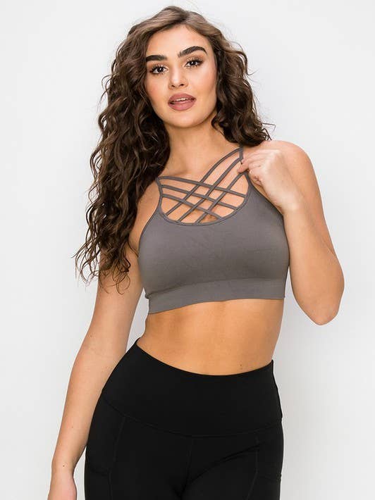 Seamless Caged Neck Sports Bra