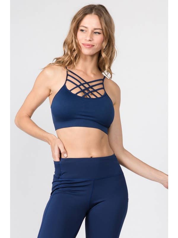 Seamless Caged Neck Sports Bra
