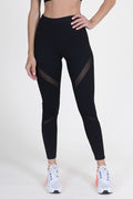 Mesh-panel Compression Leggings W/ Zipper Pocket