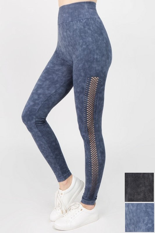 Vintage Side Mesh Leggings