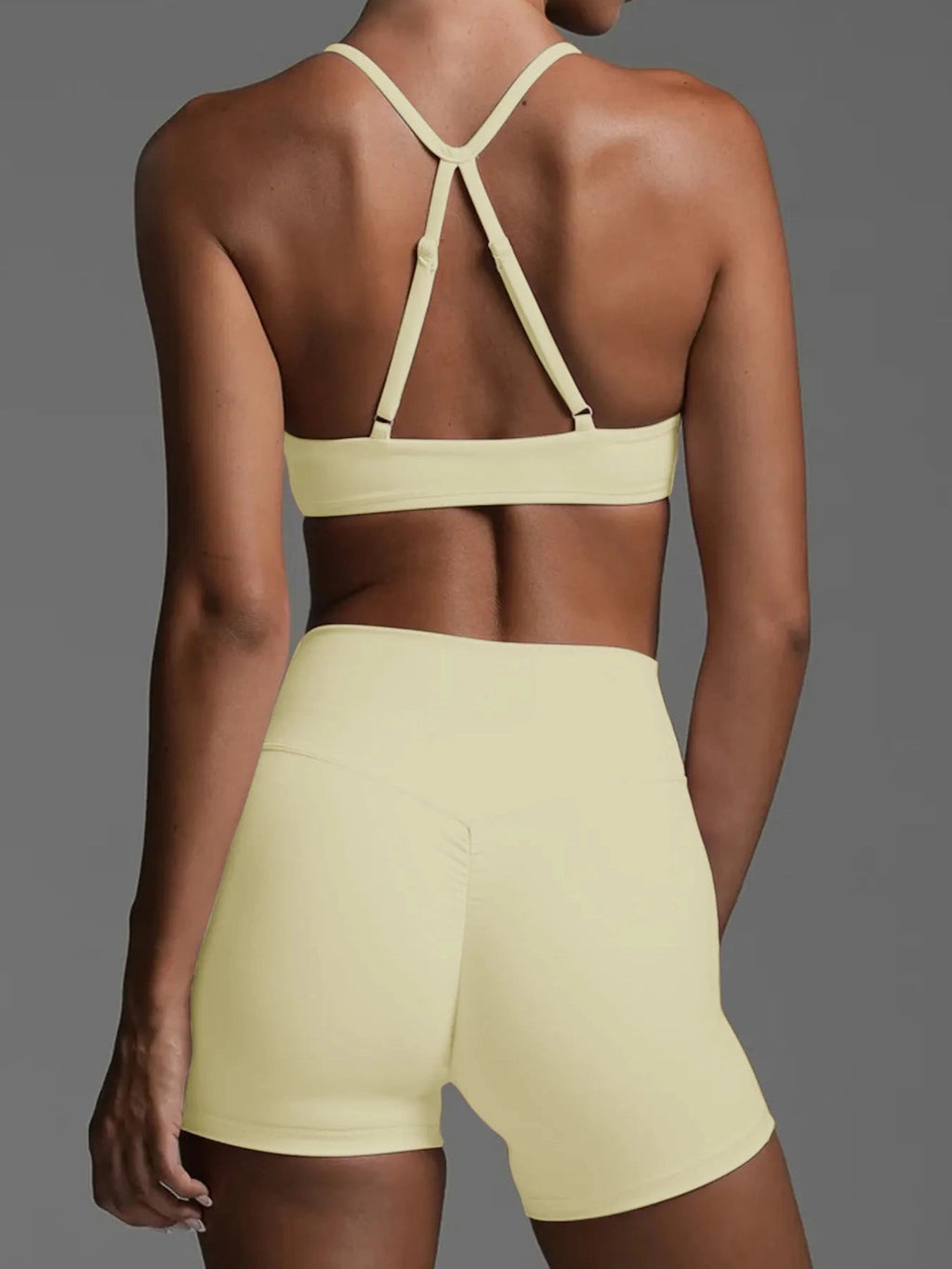 Ruched Sports Bra and High-Waisted Shorts Set (Preorder)