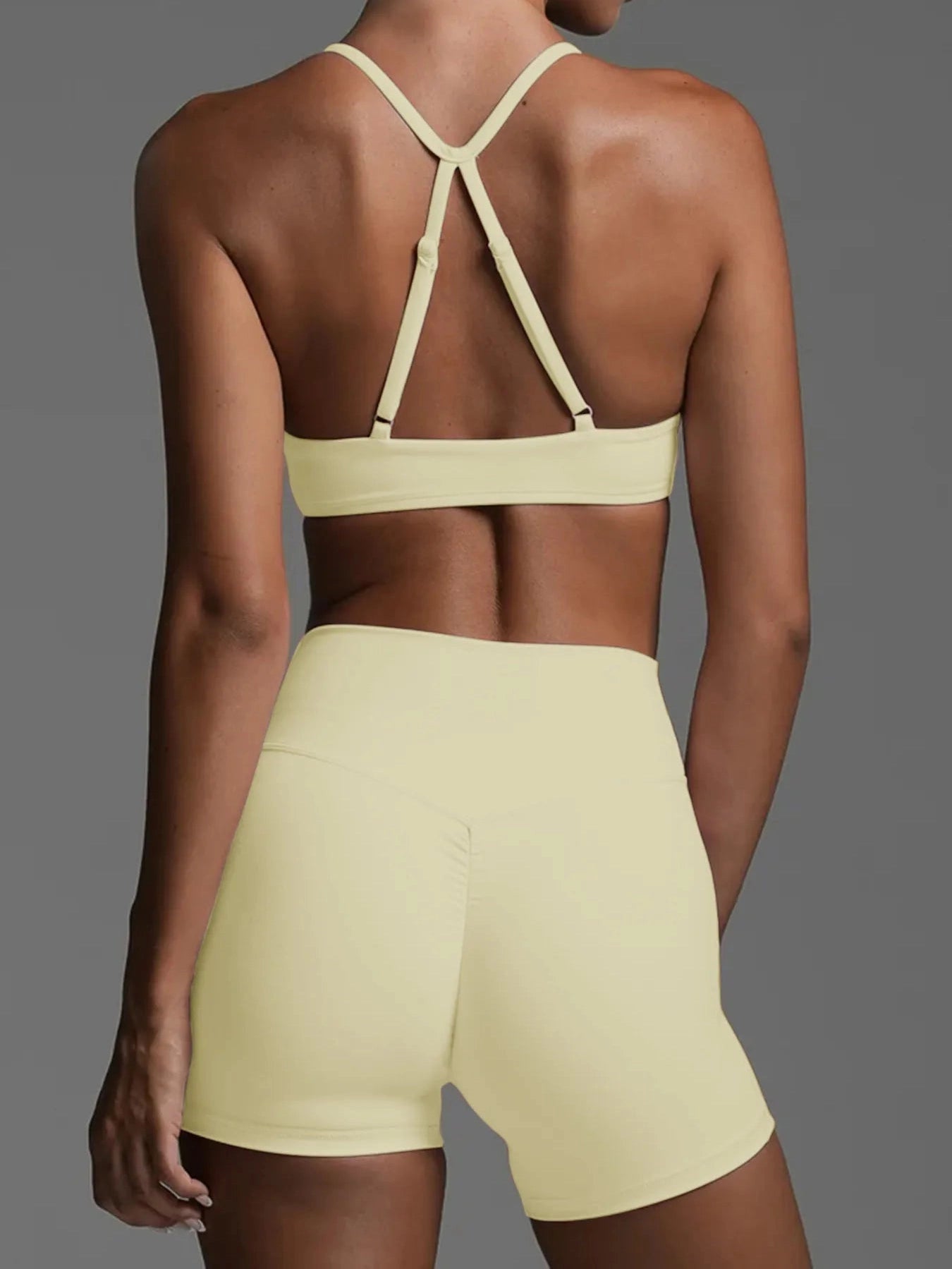 Ruched Sports Bra and High-Waisted Shorts Set (Preorder)